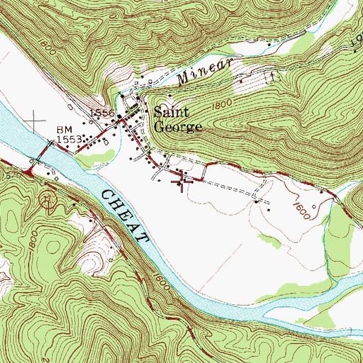 Topographic Map of Saint George Academy, WV