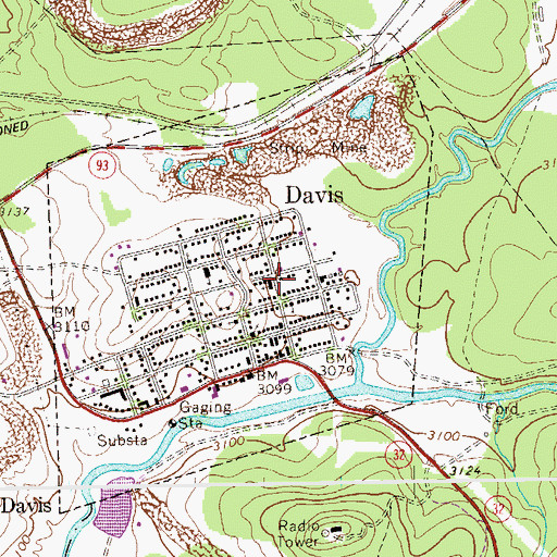 Topographic Map of Saint Johns Evangelical Lutheran Church, WV