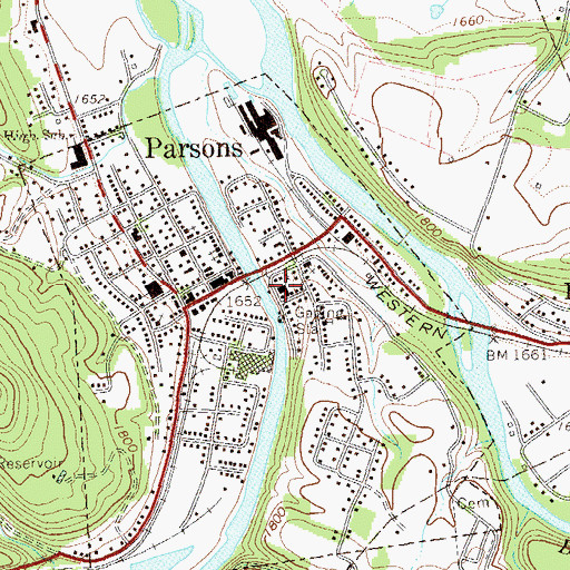 Topographic Map of Saint Johns Methodist Church, WV