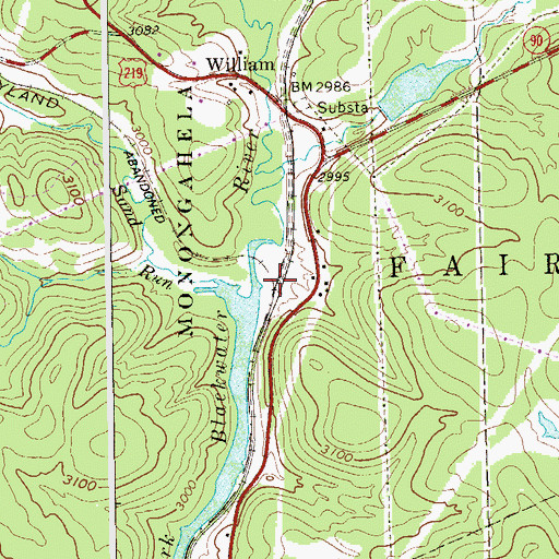 Topographic Map of Sand Run Junction (historical), WV