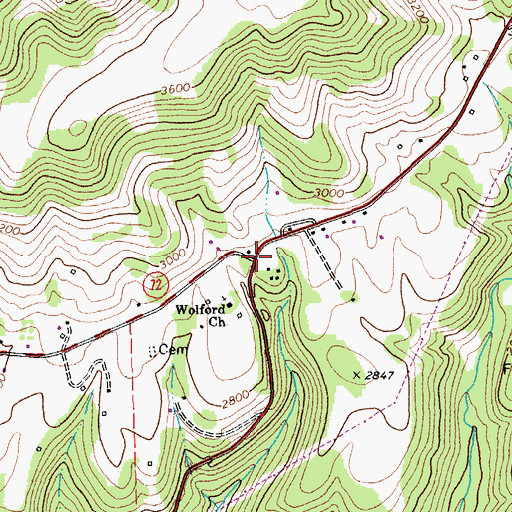 Topographic Map of Stringtown (historical), WV