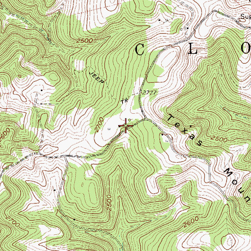 Topographic Map of Texas (historical), WV