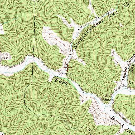 Topographic Map of Avon United Methodist Church, WV
