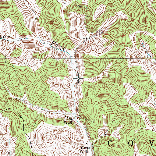 Topographic Map of Bear Fork School (historical), WV