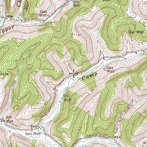 Topographic Map of Camp Run School (historical), WV
