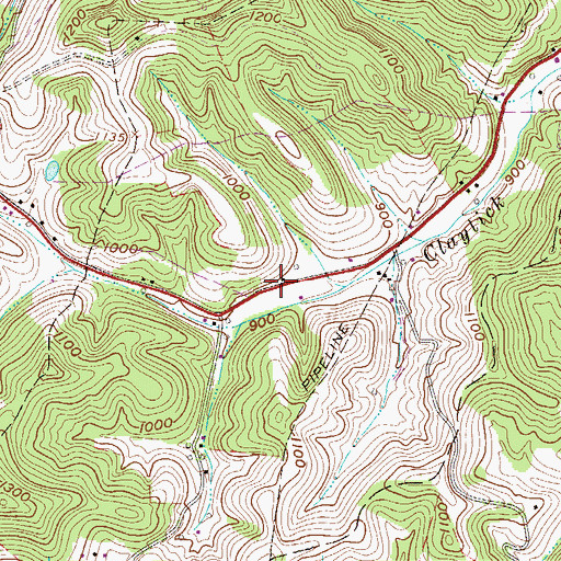 Topographic Map of Claylick School (historical), WV