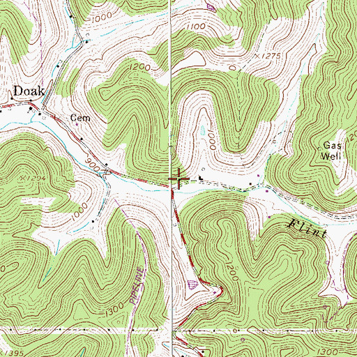 Topographic Map of Cloverdale School (historical), WV