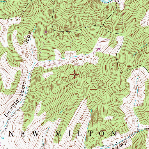 Topographic Map of Doddridge County, WV