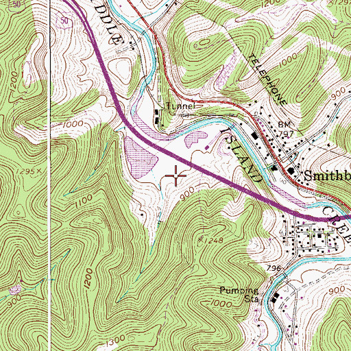 Topographic Map of Doddridge County Middle School, WV