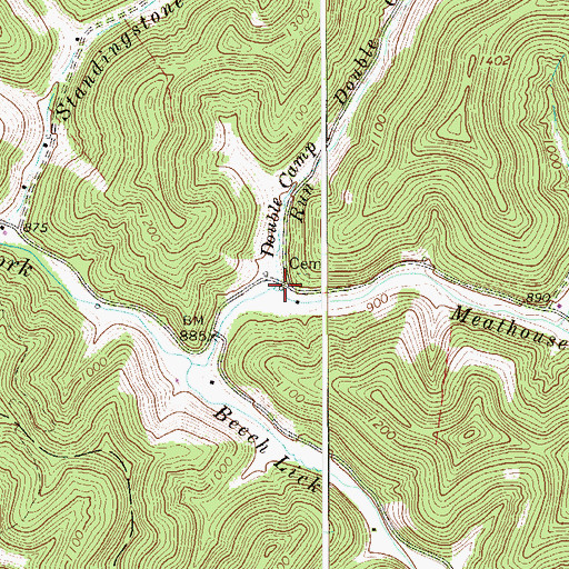 Topographic Map of Double Camp Run School (historical), WV