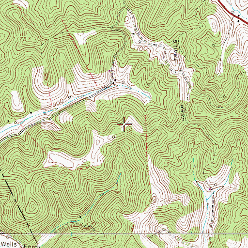 Topographic Map of Greenwood Post Office, WV