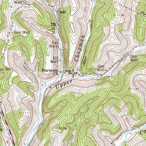Topographic Map of Harmony School (historical), WV