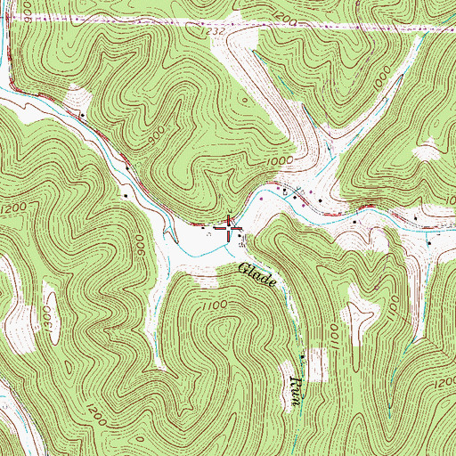 Topographic Map of Glade Run School (historical), WV