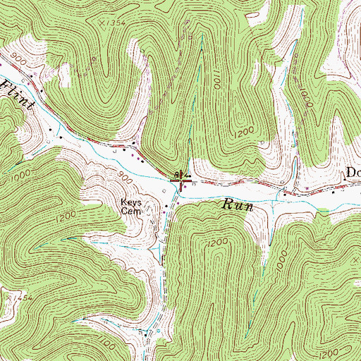 Topographic Map of Keys School (historical), WV