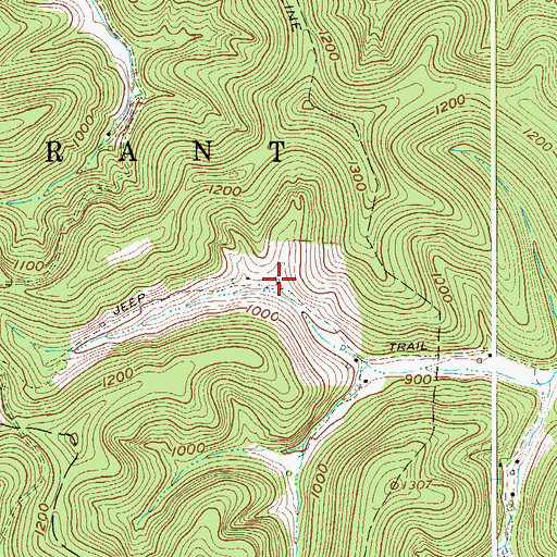 Topographic Map of Knight Fork School (historical), WV