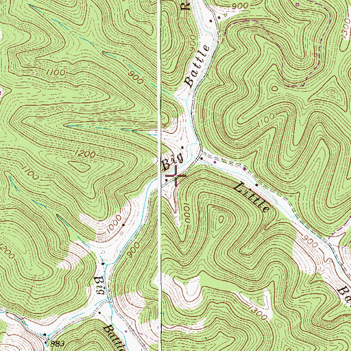 Topographic Map of Lower Big Battle School (historical), WV