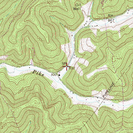 Topographic Map of Lower Sycamore School (historical), WV