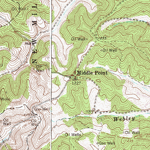 Topographic Map of Middle Point School (historical), WV