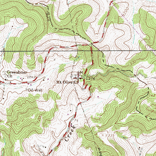 Topographic Map of Mount Olive Cemetery, WV
