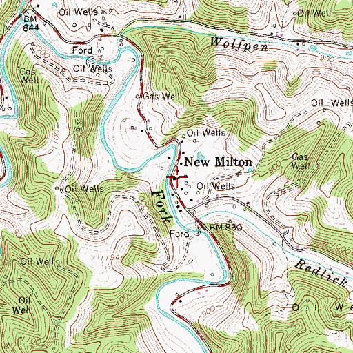 Topographic Map of New Milton Methodist Episcopal Church (historical), WV