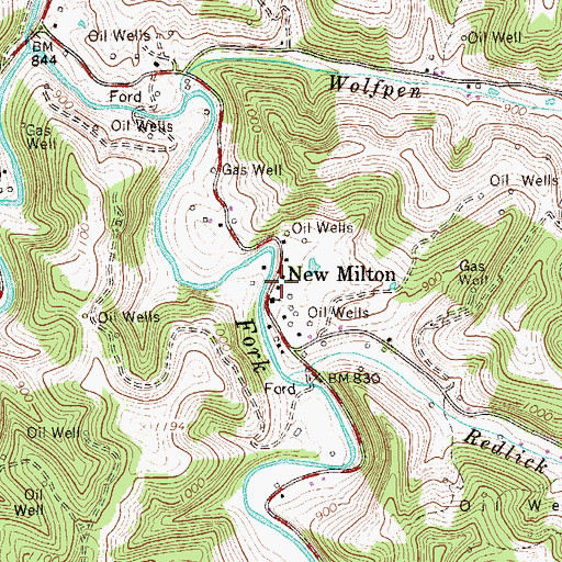 Topographic Map of New Milton Post Office, WV