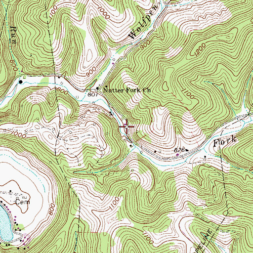 Topographic Map of Pine Run School (historical), WV