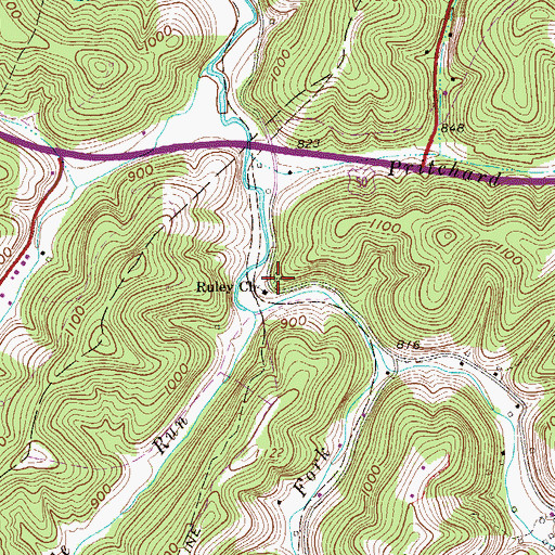 Topographic Map of Ruley Cemetery, WV