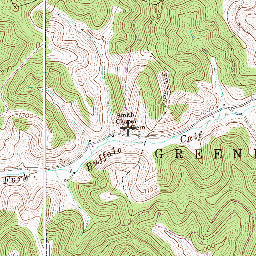 Topographic Map of Smith Chapel Cemetery, WV