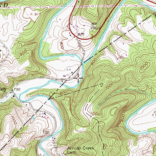 Topographic Map of Sycamore Grove School (historical), WV