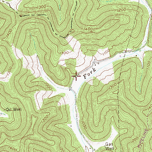Topographic Map of Upper Beverlin Fork School (historical), WV