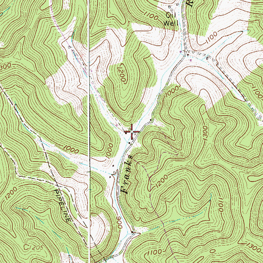 Topographic Map of Upper Franks Run School (historical), WV