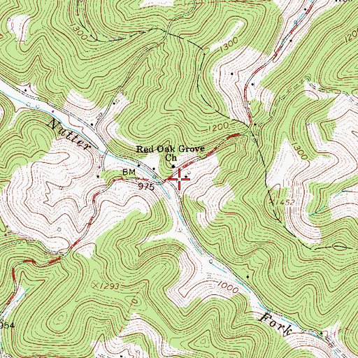 Topographic Map of Upper Nutter Fork School (historical), WV