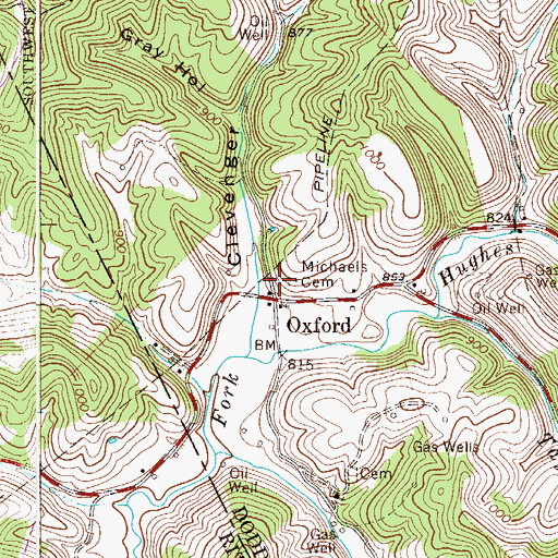 Topographic Map of Upper Oxford School (historical), WV