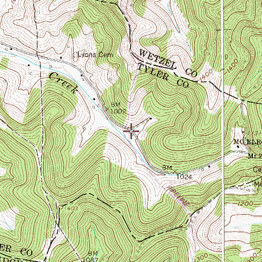 Topographic Map of Lyons School (historical), WV