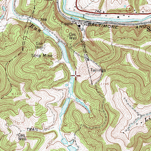 Topographic Map of Bear Run School (historical), WV