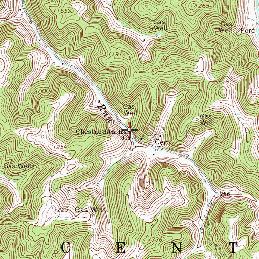 Topographic Map of Chestnutlick School (historical), WV