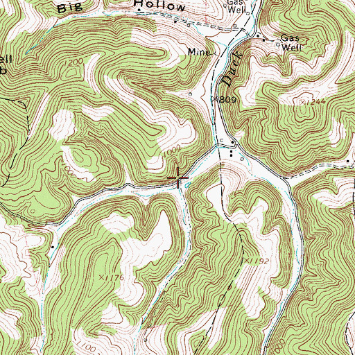 Topographic Map of Duck Creek School (historical), WV