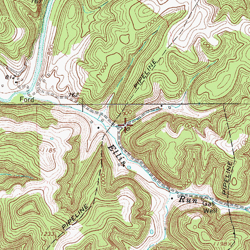 Topographic Map of Ellis Run School (historical), WV