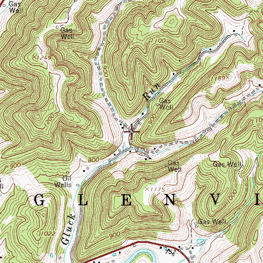 Topographic Map of Gluck Run School (historical), WV