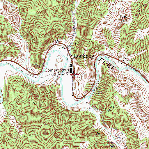 Topographic Map of Lockney Post Office, WV