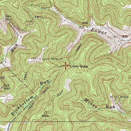 Topographic Map of Low Gap School (historical), WV