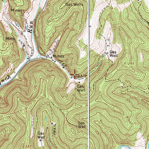 Topographic Map of Lynch Run School (historical), WV