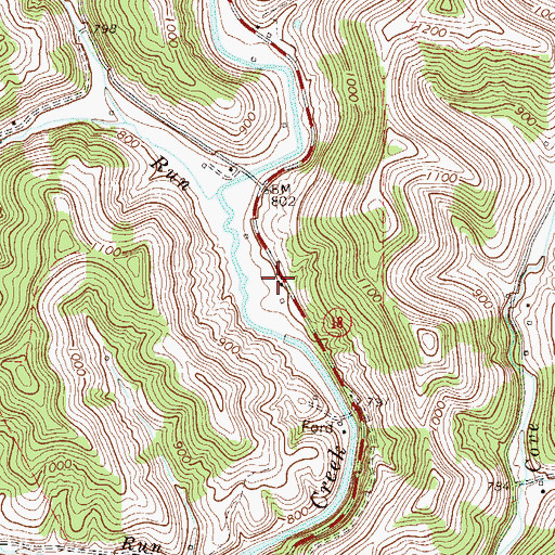Topographic Map of Osborne School (historical), WV