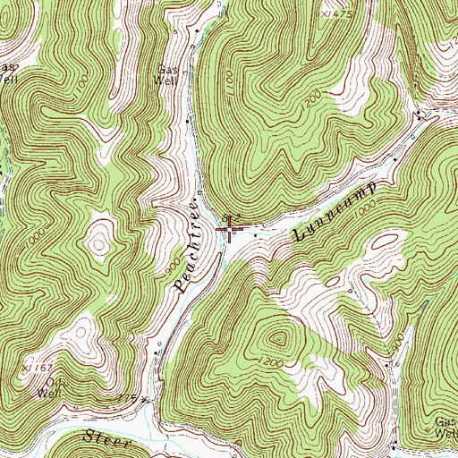 Topographic Map of Peachtree School (historical), WV