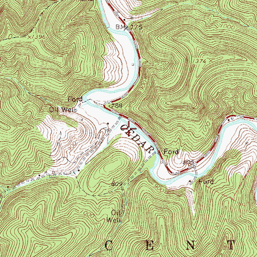 Topographic Map of Shock School (historical), WV