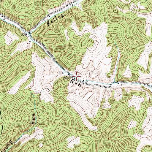Topographic Map of Spruce Run School (historical), WV