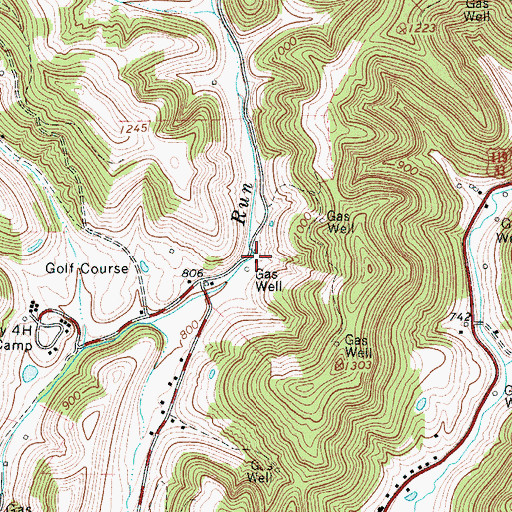 Topographic Map of Sugar Grove School (historical), WV
