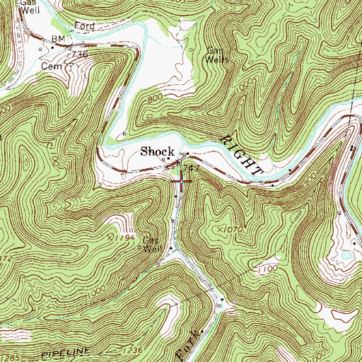 Topographic Map of Tanner Fork School (historical), WV