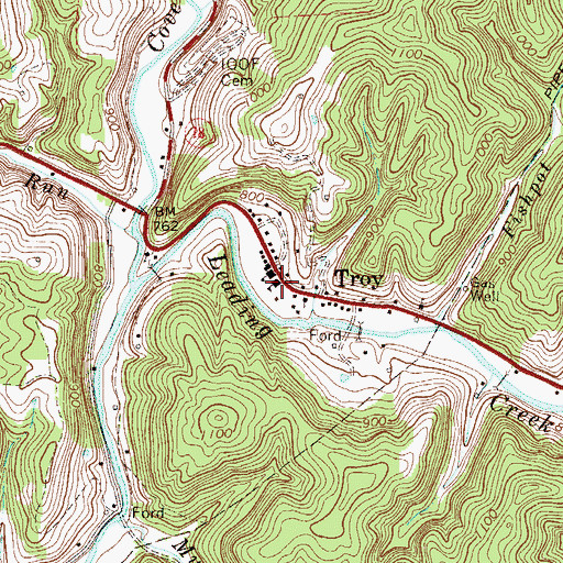 Topographic Map of Troy Elementary School, WV