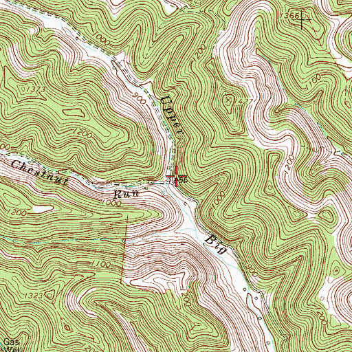 Topographic Map of Upper Big Run School (historical), WV